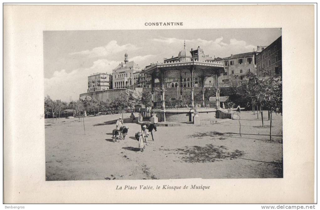 Province de Constantine grand format 16/25 environ Constantine la place Valée, le kiosque de musique