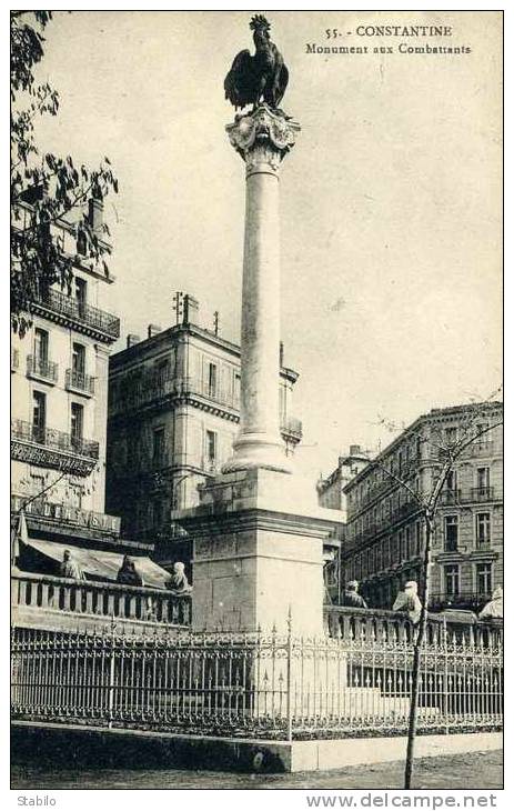 ALGERIE - CONSTANTINE - MONUMENTS AUX MORTS - COQ