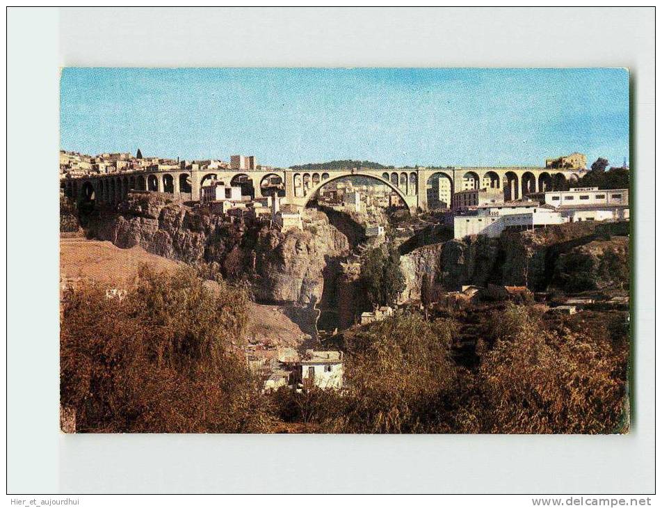 436 ) CONSTANTINE. Pont D'El Kantara   . (2 Scans) .Année 19** . Édit./Phot JEFF. DIRENN  .Exp/Dest