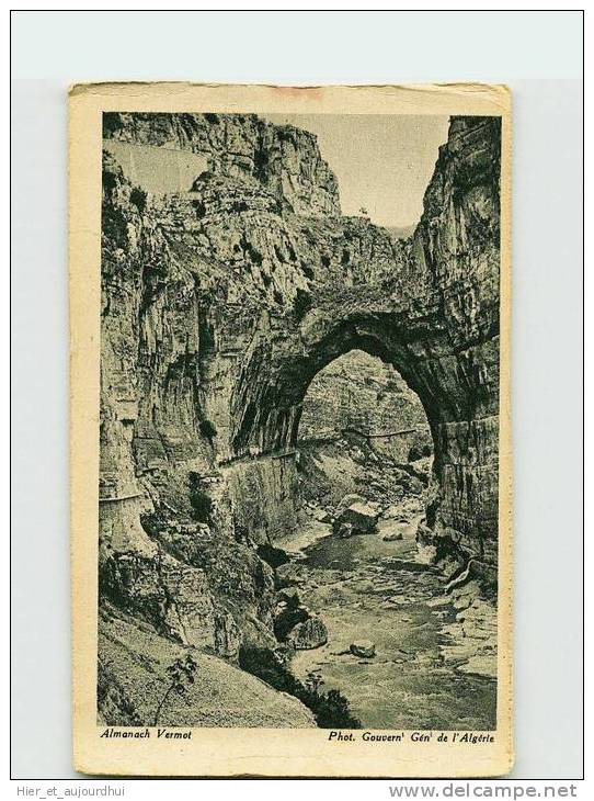 440 )  CONSTANTINE. Les Gorges de Rhumel   . (2 Scans) .Année 19** . Édit./Phot VERMOT. Gouvernement Algérien  .Exp/De