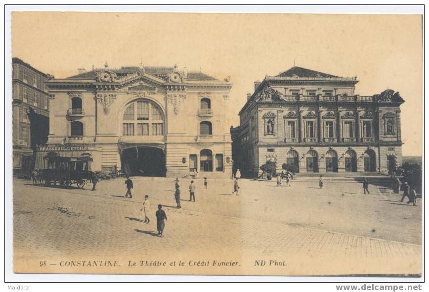 non floue ALGERIE CONSTANTINE  **  BRASSERIE DE L ´ ETOILE  CREDIT  FONCIER  *par instituteur - Excellent cliché ALGERIE