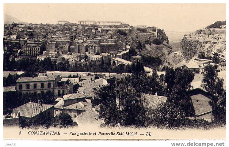 CONSTANTINE (Algérie) - Vue générale et Passerelle Sidi M´Cid