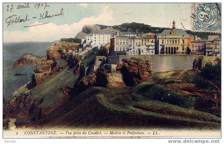 CONSTANTINE (Algérie) - Vue prise de Coudiat. Mairie et Préfecture