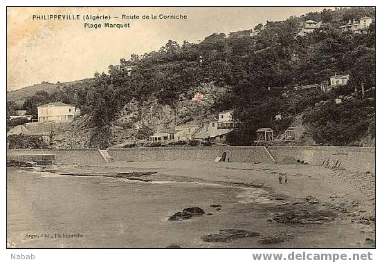 NK-PH 017-Algérie-Philippeville -Route de la Corniche-Plage Marquet-