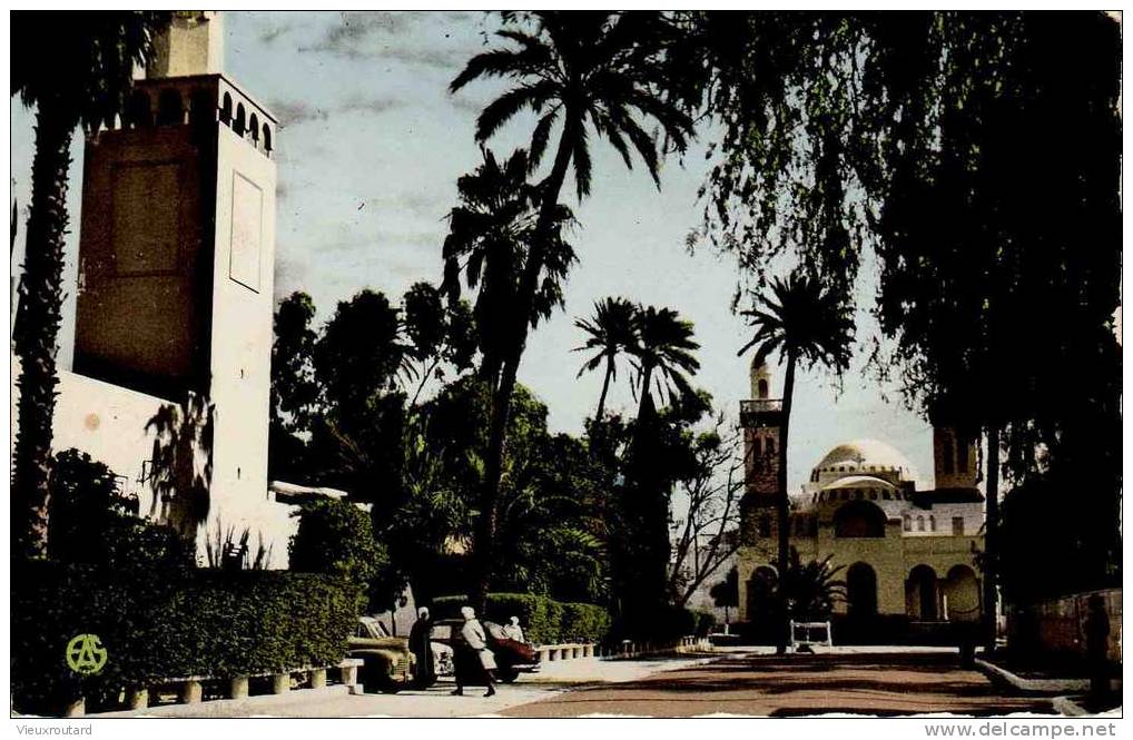 CPA. ANIMEE. LAGHOUAT. L'ANNEXE ET LA CATHDRALE. DATEE 1961. DENTELLEE.