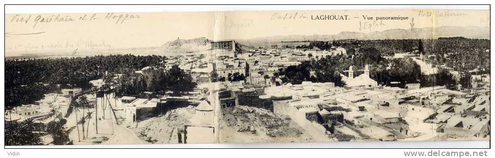 ALGERIE - LAGHOUAT - Carte panoramique en 5 parties