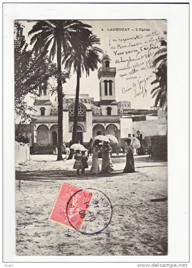 CPA-----ALGERIE----LAGHOU AT----EGLISE