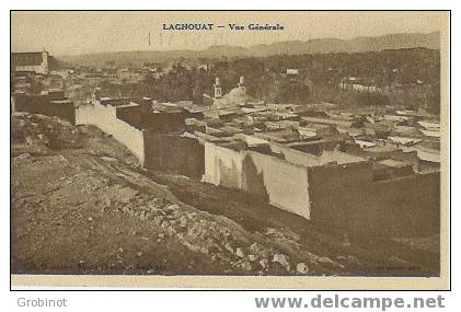 ALGERIE LAGHOUAT VUE GENERALE ECRITE en 1935 TIMBRE 50 cts BE