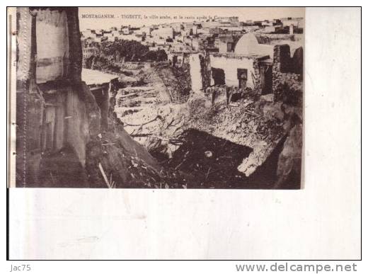 MOSTAGANEM    TIGDITT   LA VILLE  ARABE  ET LE  RAVIN APRES LA  CATASTROPHE