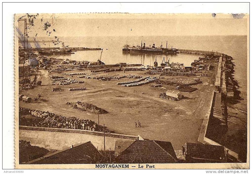 MOSTAGANEM LE PORT ANTICA CARTOLINA OLD POSTCARD ALGERIA