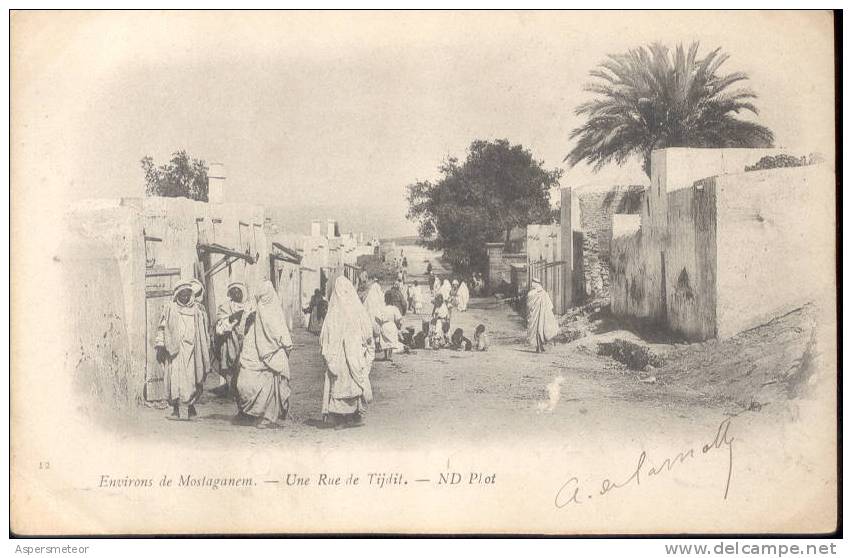 ALGERIE . MOSTAGANEM . ENVIRONS UNE RUE DE TIJDIT CPA EDITEUR ND PHOT NR. 12 VOYAGEE 1904 TBE