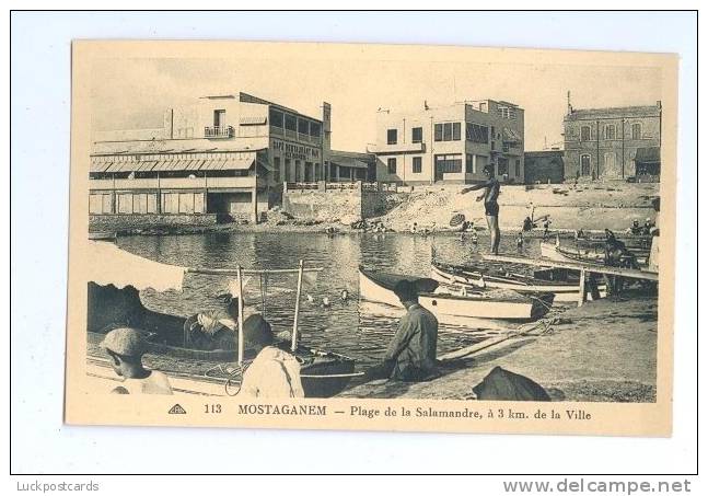 LP49   Algeria,  Mostaganem, Plage de la Salamandre, vintage postcard