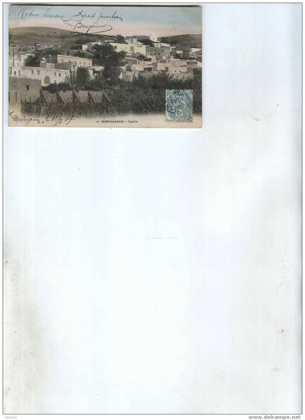 CP ALGERIE MOSTAGANEM EN 1907  TIGDITT