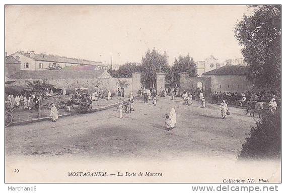 ALGERIE.MOSTAGANEM.LA PORTE DE MASCARA ...petit pli coins