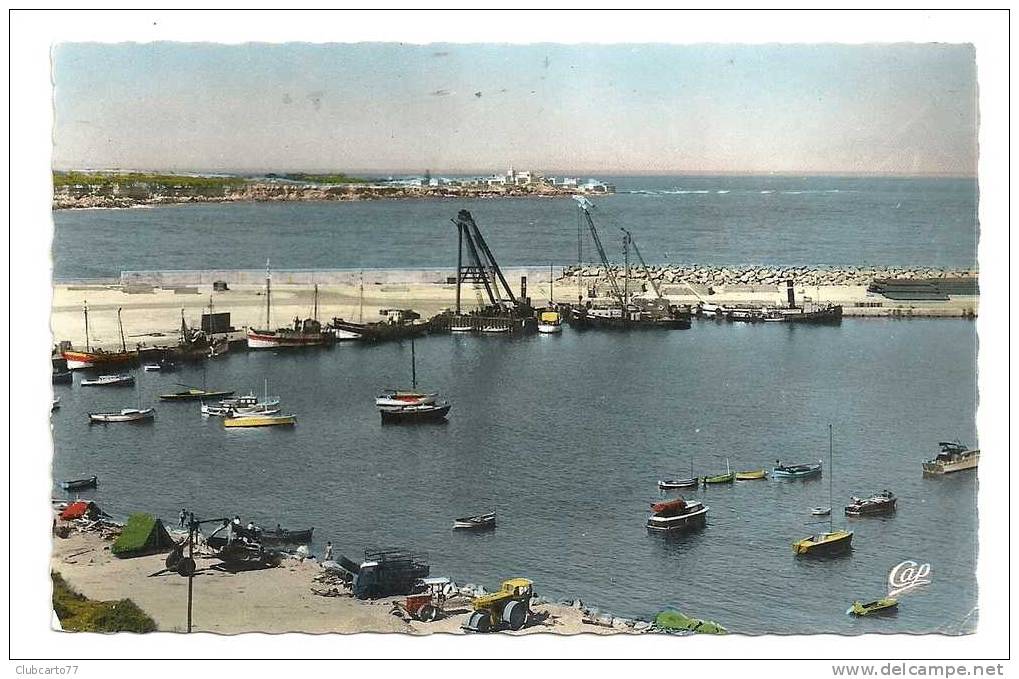 Mostaganem (Algérie)  Le port et les nouveaux bassins en cours de consolidation env 1950 (animée).