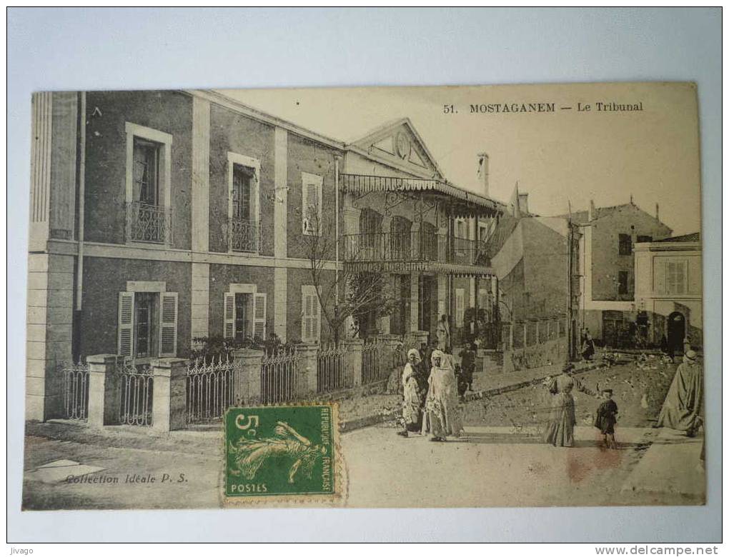 ALGERIE    MOSTAGANEM  -  Le  TRIBUNAL  -   Carte animée