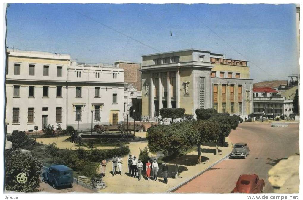 Algerie Mostaganem Nouveau Square et Palais Consulaire Superbe cpsm Autos