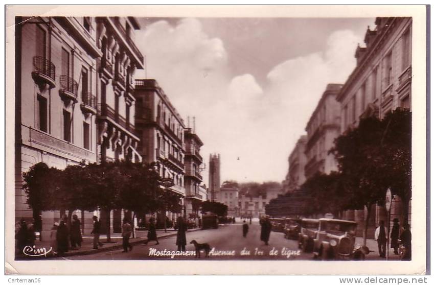 Algérie - Mostaganem - Avenue du 1er de Ligne (voitures, automobile)