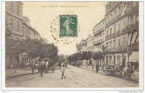 ORAN  -  BOULEVARD NATIONAL  -  SUPERBE CARTE AVEC 2 ATTELAGES