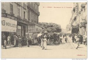 CPA - Boulevard du 2 ème Zouaves -  horlogerie à l'Arc en Ciel  - ORAN- animation -TTB  (voir scan)