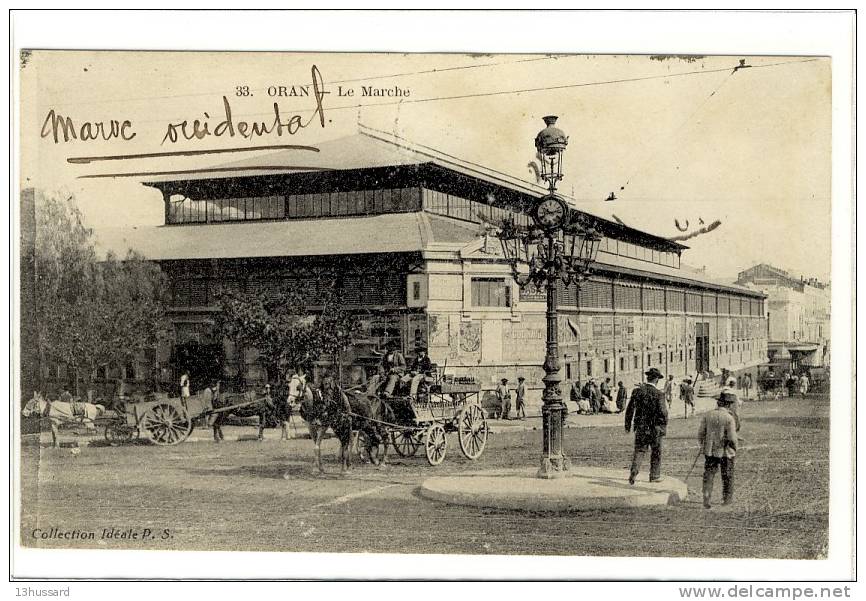 Carte Postale Ancienne Algérie - Oran. Le Marché - Commerces