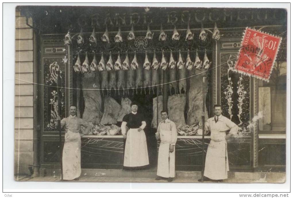 Algérie - ORAN - carte photo de la Grande Boucherie - La façade