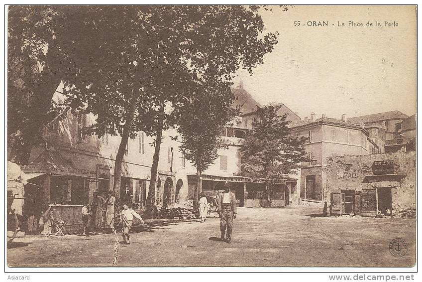 Oran La Place de la Perle voyagé en 1914 edit F. Genoullat Marseille