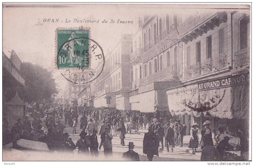 Oran- Bls du 2 ème Zouave *** Magnifique Cpa  Animée-  ***  année 07-03-1924
