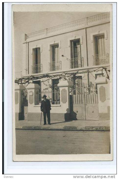 ORAN CARTE PHOTO VILLA BARACHINI RUE ALEXANDRE DUMAS FAUBOURG GAMBETTA ( PORT OFFERT ; FREE POSTAGE )