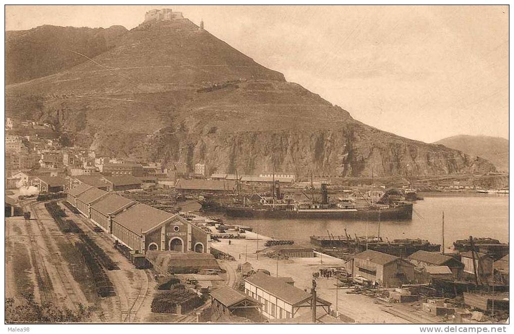 ALGERIE ,,,  ORAN ,,,,, LE  PORT et le  DIECKEL MOURDJAJA  ,,,, TTTBE ,, VOYAGE   1907,,,TRES ANIME