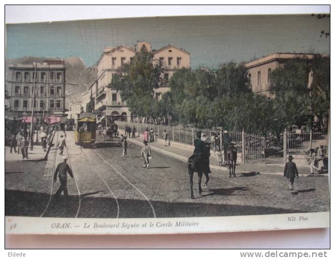 Oran 58 le boulevard Seguin et le Cercle Militaire Tramway Tram ND
