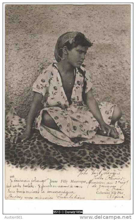 09513g JEUNE FILLE MAURESQUE - Algérie - 1903