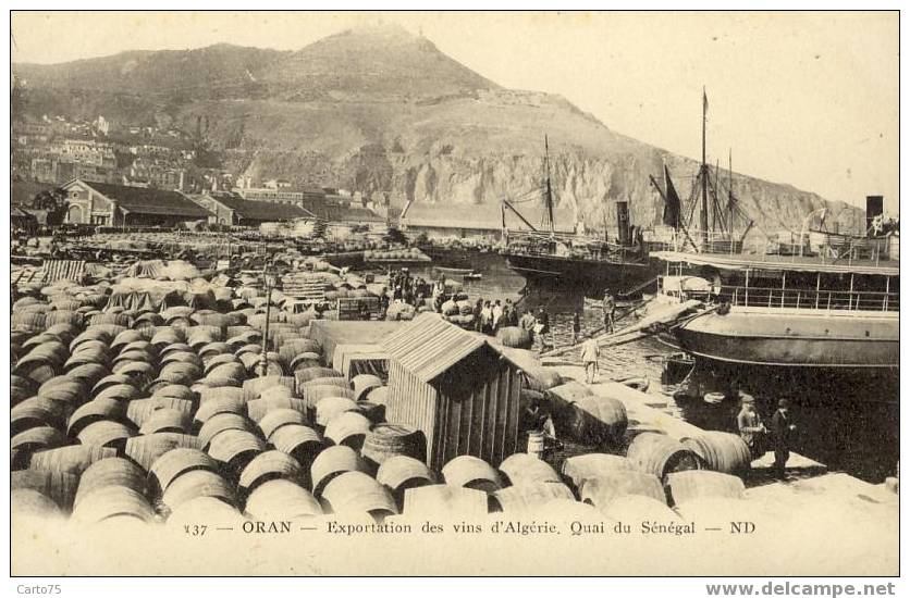 ALGERIE - ORAN - Exportation des vins d'Algérie - Quai du Sénégal