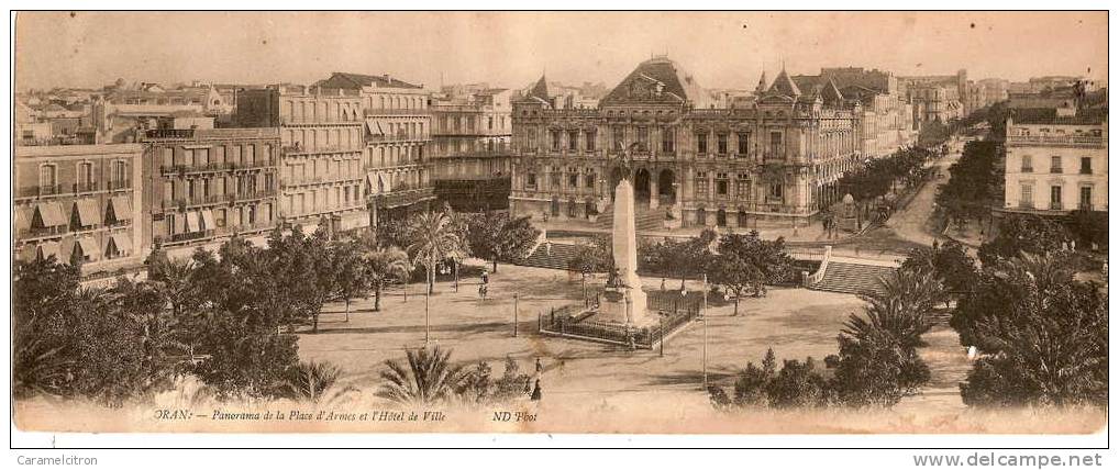 ORAN. PANORAMA DE LA PLACE D ARMES ET L HOTEL DE VILLE. RARE