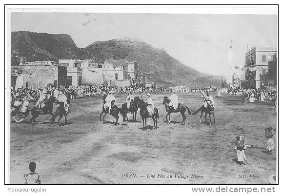 ALGERIE )) ORAN  Une fête au Village Negre  ND photo, ANIMEE