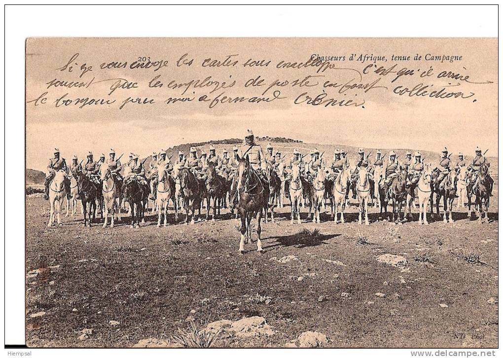 ALGERIE---   CHASSEURS D´ AFRIQUE  TENUE  DE CAMPAGNE