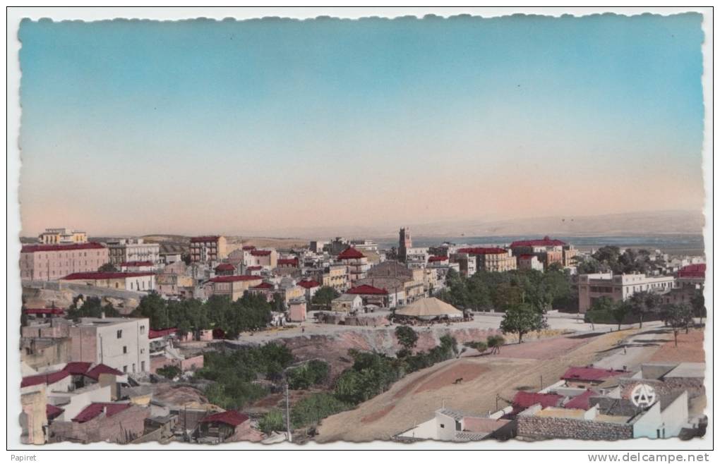 cpsm photo colorisée Algerie Mascara Vue Générale Un cirque
