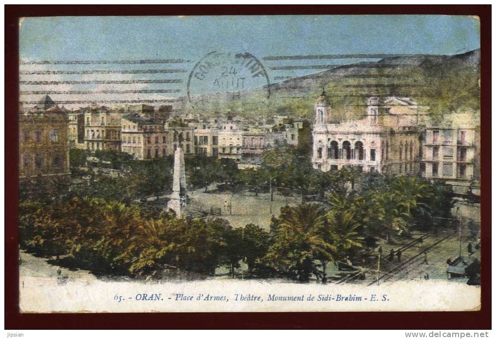 Cpa d´  Algérie Oran  place d' Armes , Théâtre Monument de Sidi Brahim   RAM8