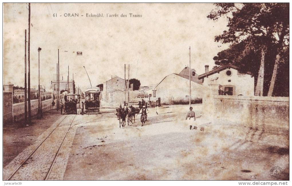 Algérie.Oran.Eckmühl, l'arrêt des Trams.