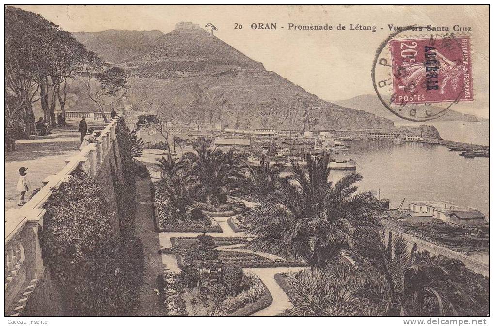 Oran - Promenade de Létang - Vue vers Santa Cruz
