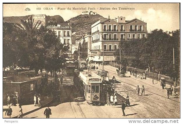 AK ALGERIEN ORAN Strassenbahn Tram OLD POSTCARD