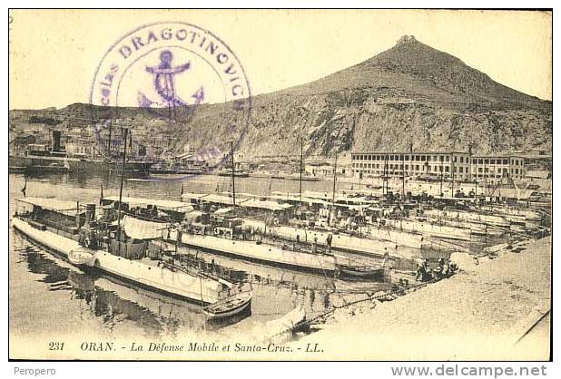 AK ALGERIEN ORAN  LA DEFENCE MOBILE ET SANTA -CRUZ  OLD POSTCARD