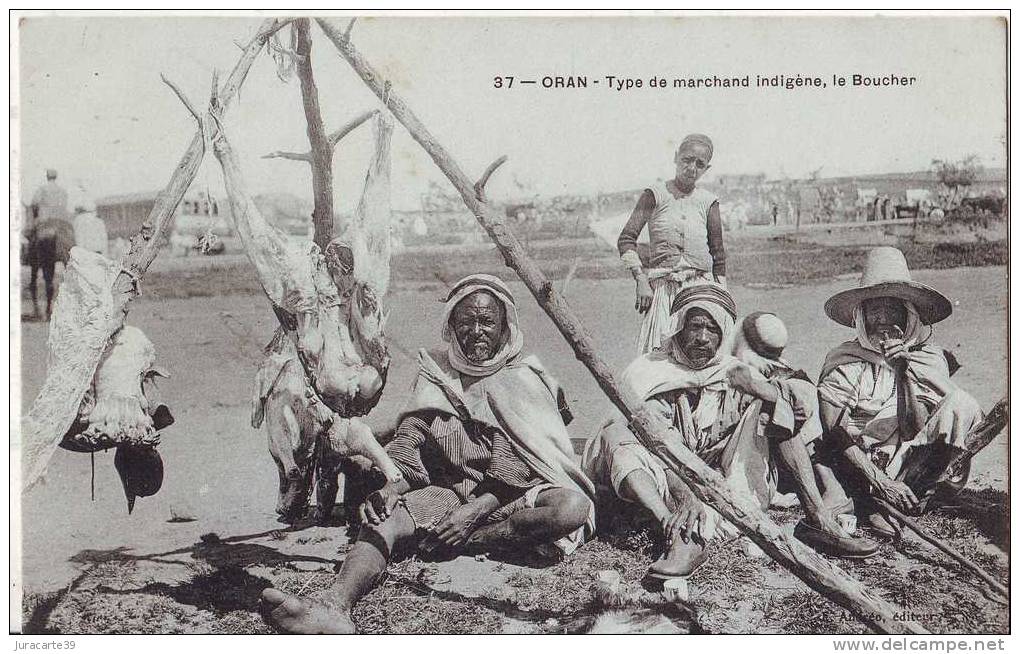 Oran.Type de marchand indigène,le Boucher.