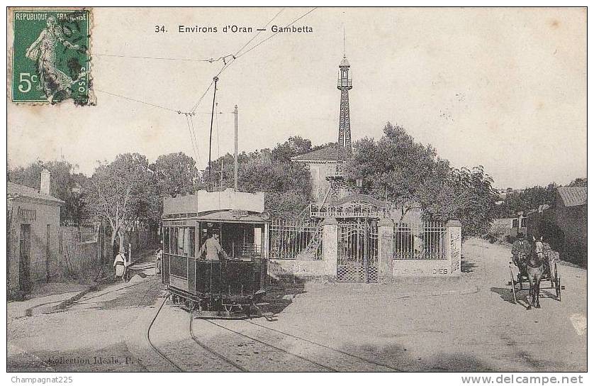 CPA ALGERIE ORAN GAMBETTA Tramway
