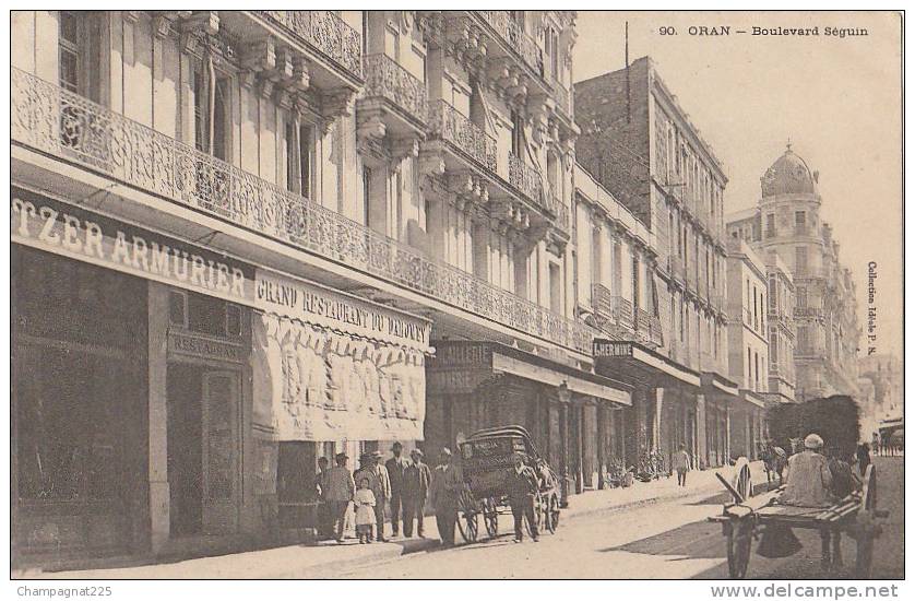 CPA ALGERIE ORAN Boulevard Seguin Grand Restaurant du Dahomey Animation 1905