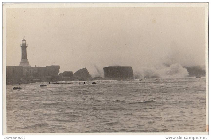 CPA PHOTO ALGERIE ORAN Tempête du 27 au 28 Janvier 1928 Phare Lighthouse Rare