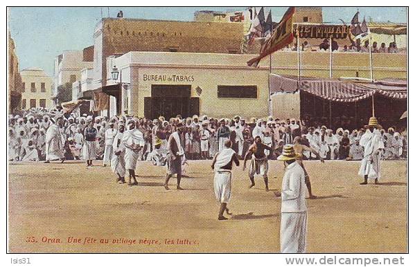 Algérie - Sports - M573 - Oran - Une Fête au Village Nègre - les Luttes  - Bon état général