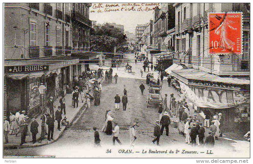 AFRIQUE. ALGERIE. ORAN. Vue sur Le Boulevard du 2ème Zouaves.