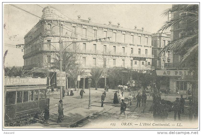 Oran Hotel Continental 123 LL Tram Pub Aperitif Mugnier, Cigarette Havane de J. Climent  a Alger