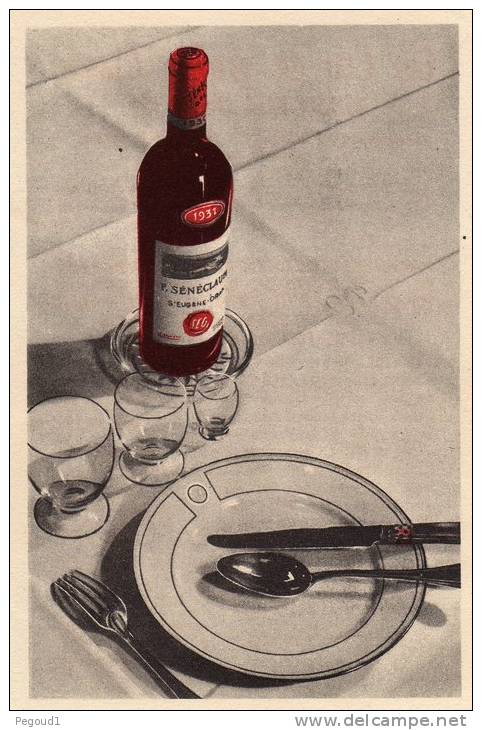 CARTE POSTALE ANCIENNE.  IMAGE. ORAN. VIN SENECLAUZE. 1931.